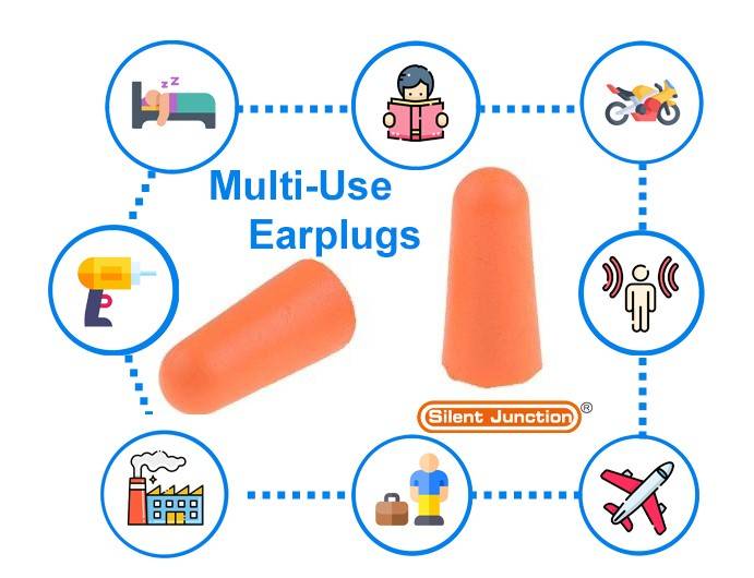 SILENT JUNCTION EARPLUG SAFE SOFT COMFORT DISPOSABLE FOAM NOISE ...