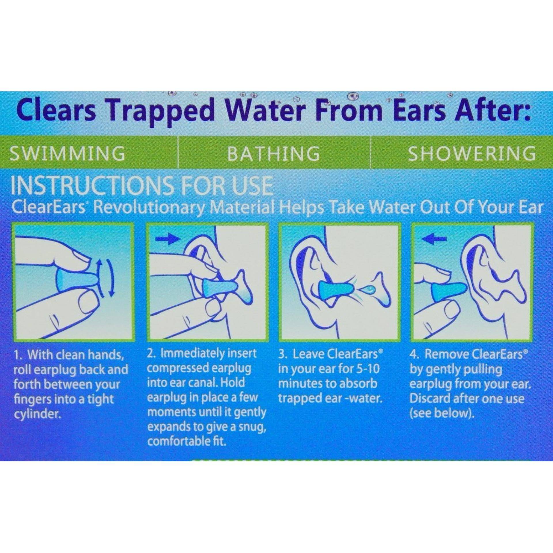 CIRRUS CLEAR EARS Patented Trapped Ear Water Absorbing Removal Earplugs