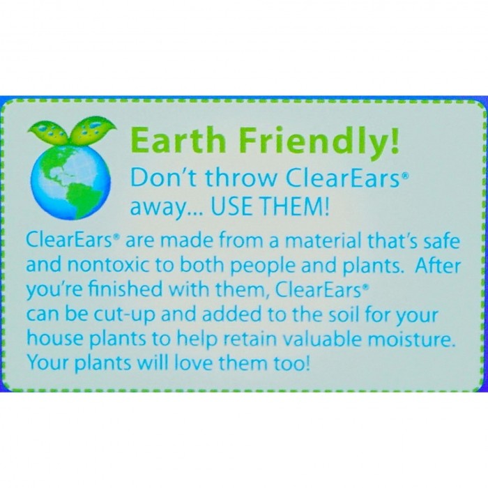 Clear Ears Patented Trapped Ear Water Absorbing Removal Earplugs